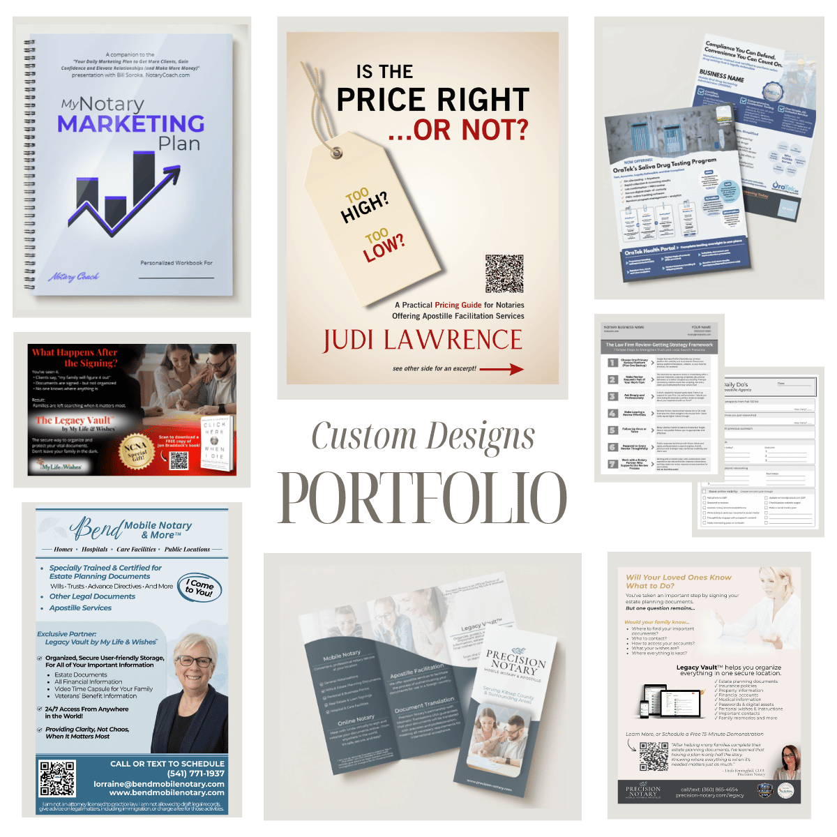 Designs Portfolio sample Notary Studio Custom Designs Portfolio sample