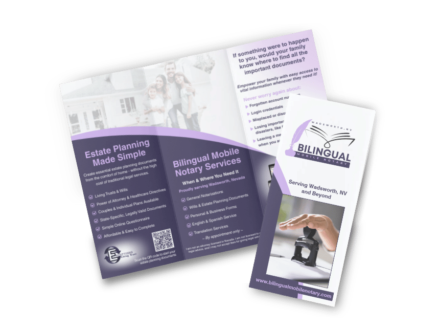 Trifold brochure Business card
